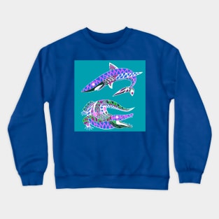 the king of the sea and the swamp the shark and the crocodile Crewneck Sweatshirt